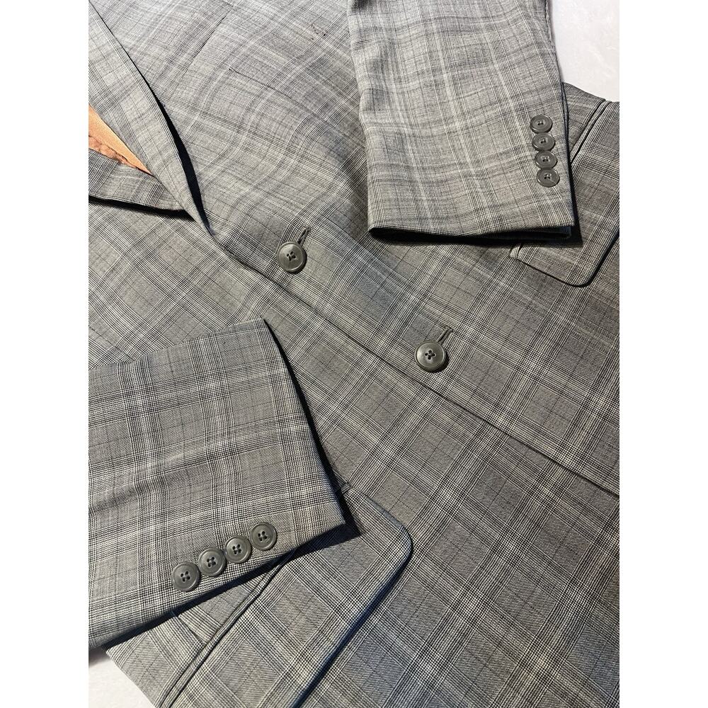 Joseph x Jos A Bank 40L 32x32 Slim Fit Gray Glen Plaid Suit Modern - Picture 6 of 16